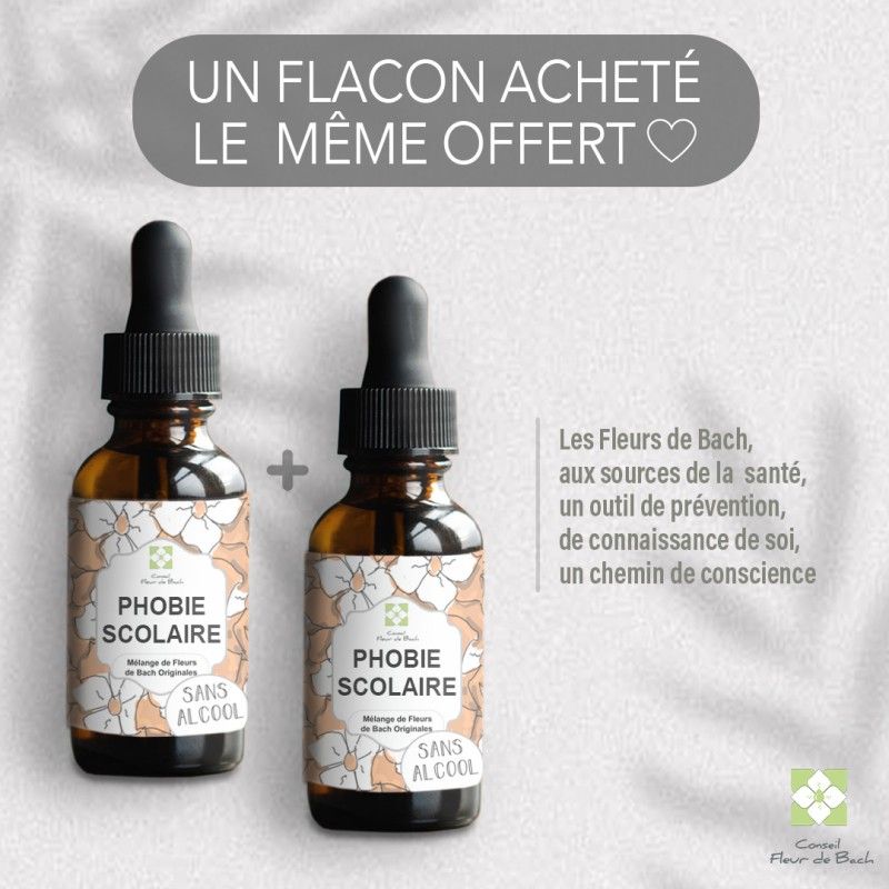 Mélange Fleurs de Bach® Original - « Phobies scolaires »  pour enfant (sans alcool)