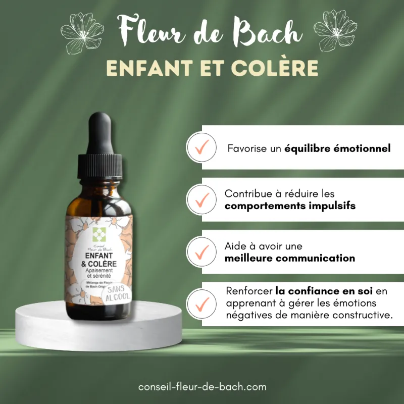 Fleurs de Bach Enfants Sans Alcool - Pour les enfants colereux