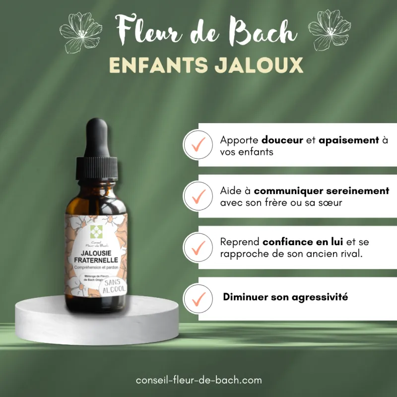 Fleurs de Bach Enfants Jaloux pour calmer la Jalousie de vos enfants.