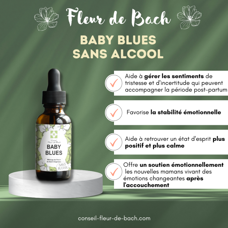 Fleur de Bach Baby Blues un mélange naturel pour l'après grossesse