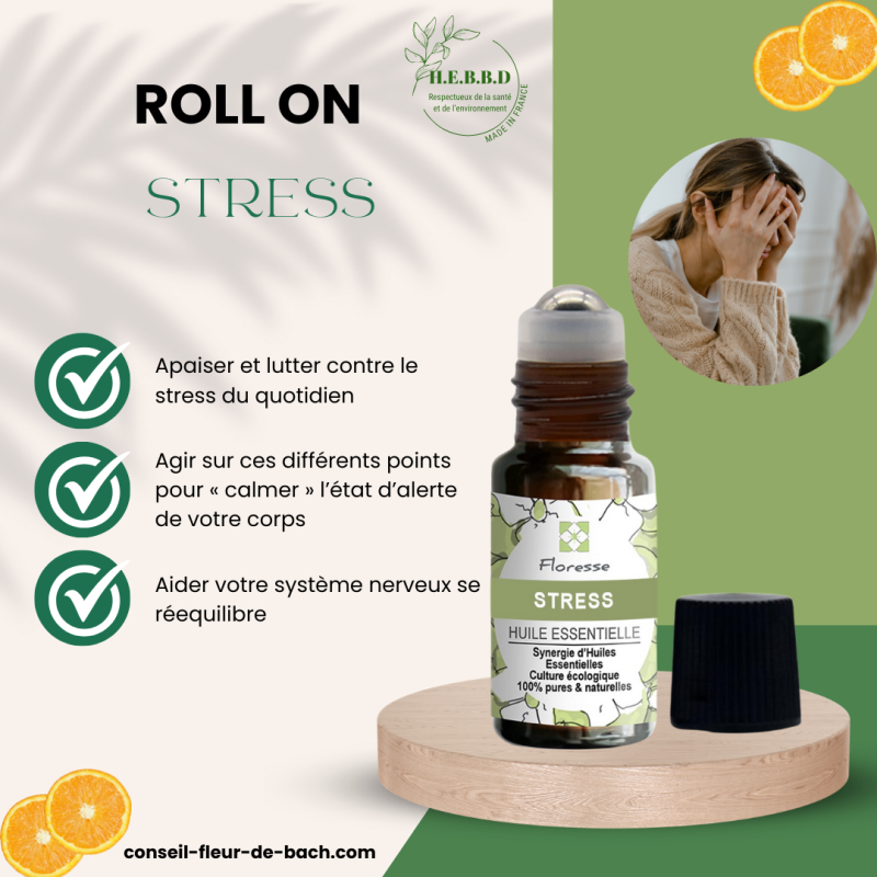Mélange d'huiles essentielles pour le stress  en Roll-on- SOS idéal