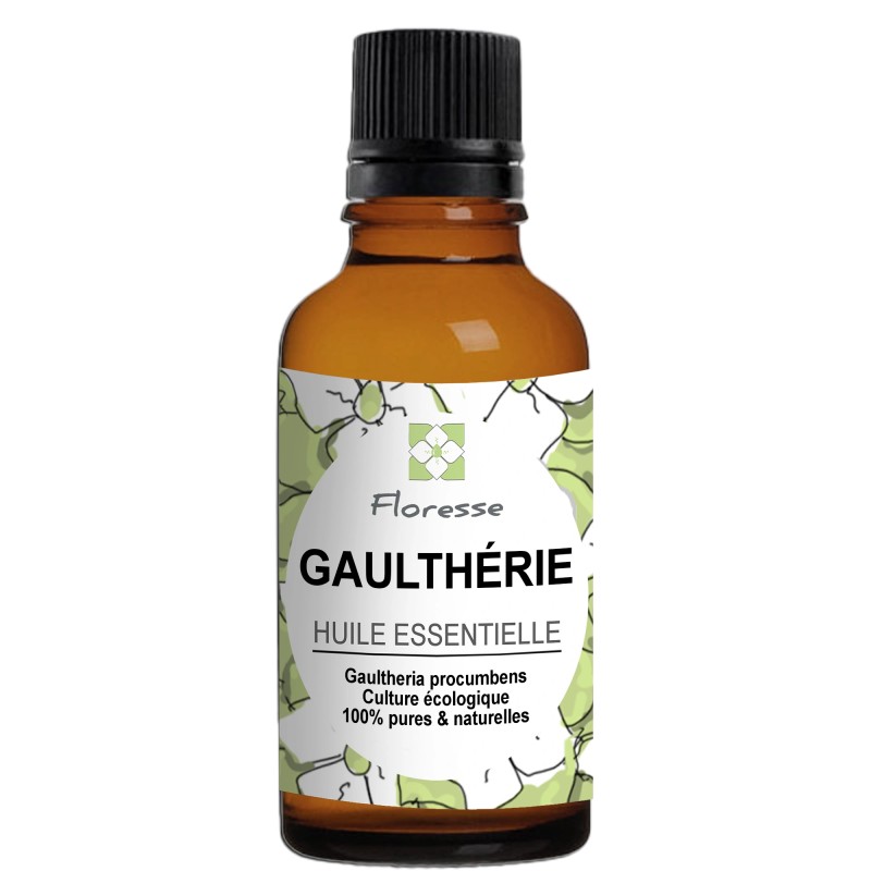 FLORESSE - Huile essentielle de GAULTHERIE - 100% Pure, Naturelle, Intégrale.