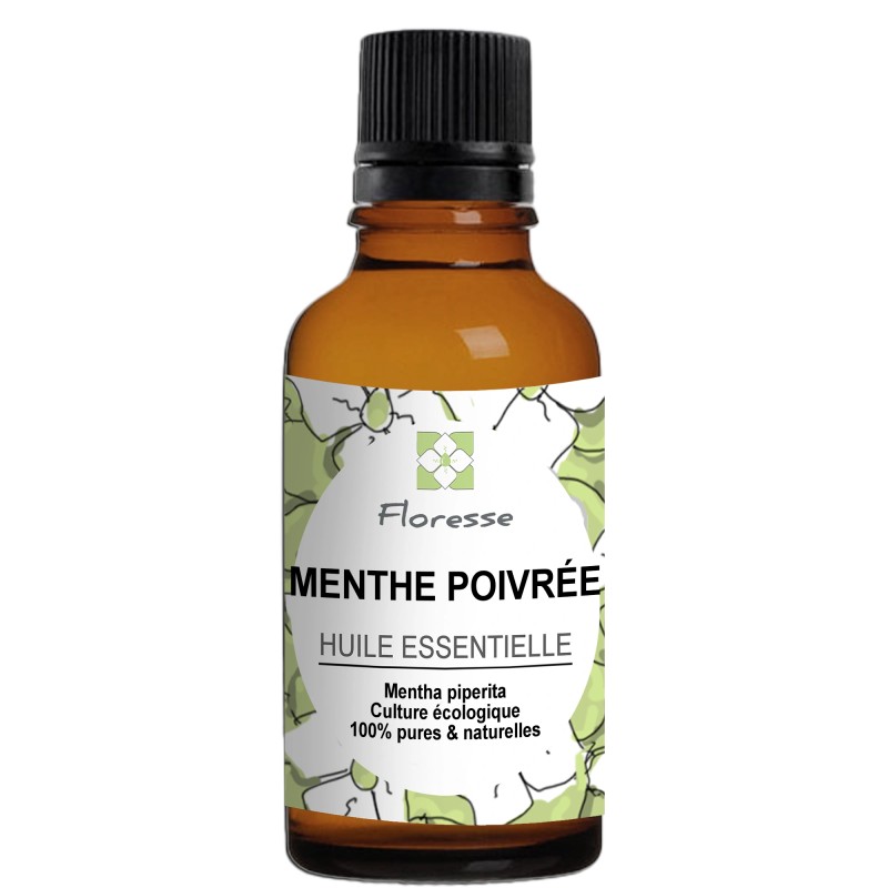 Huile essentielle de Menthe poivrée - 100% Pure, Naturelle, Intégrale.