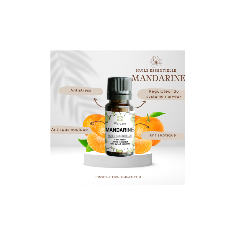 Huile Essentielle de Mandarine -100% Pure, Naturelle, Intégrale.