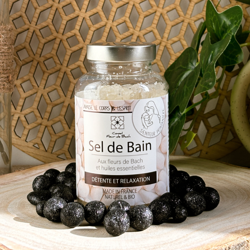 Sel de bain aux fleurs de Bach et aux Huiles essentielles - Detente et Relaxation BIO