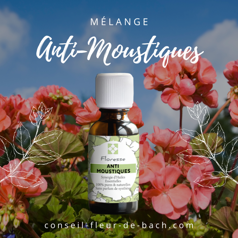 FLORESSE - Mélange d'Huiles essentielles en diffusion pour insectes - Moustiques 20 ML