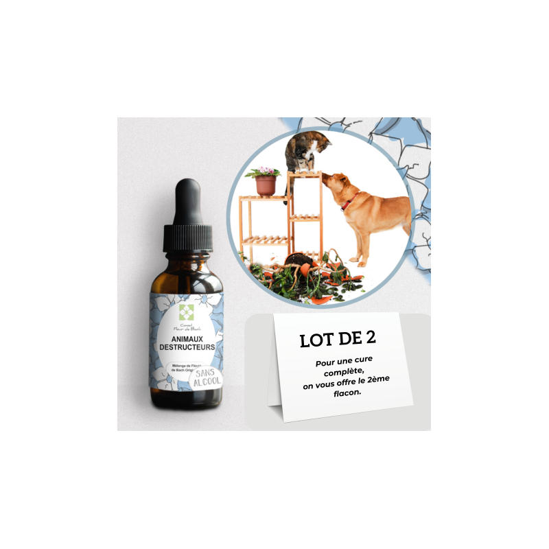 Fleurs de Bach Animaux Destructeurs sans alcool- Produit naturel