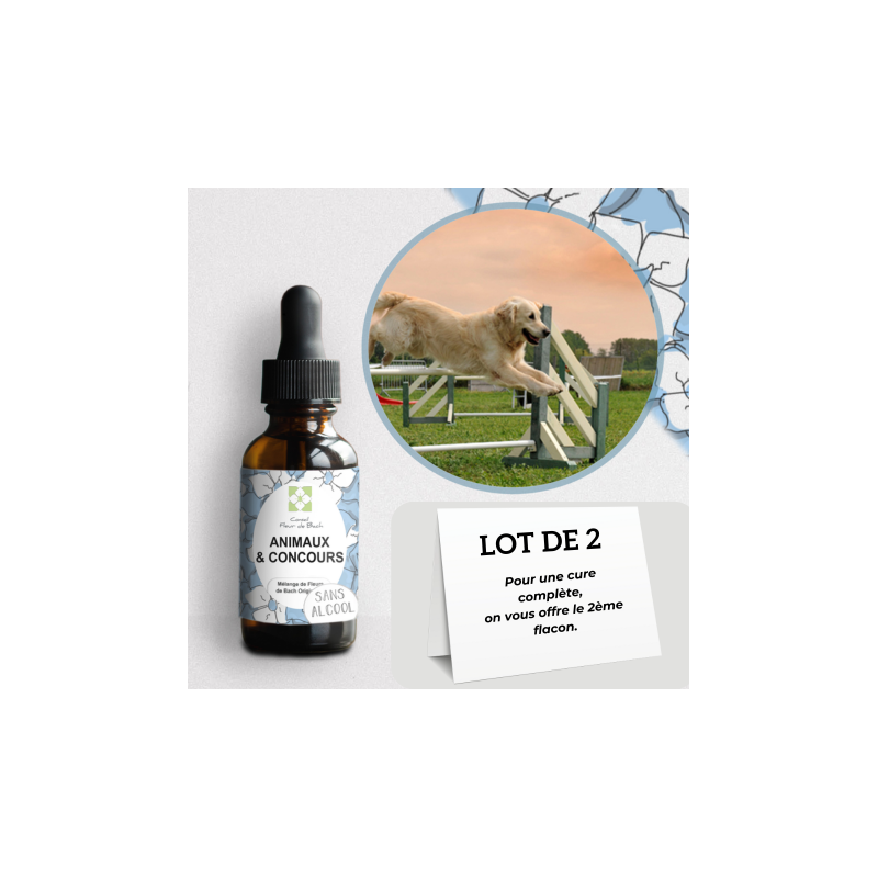 Fleurs de Bach Animaux et Concours Sans Alcool - Un produit naturel