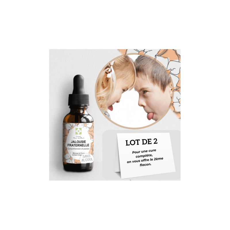 Fleurs de Bach Enfants Jaloux pour calmer la Jalousie de vos enfants.