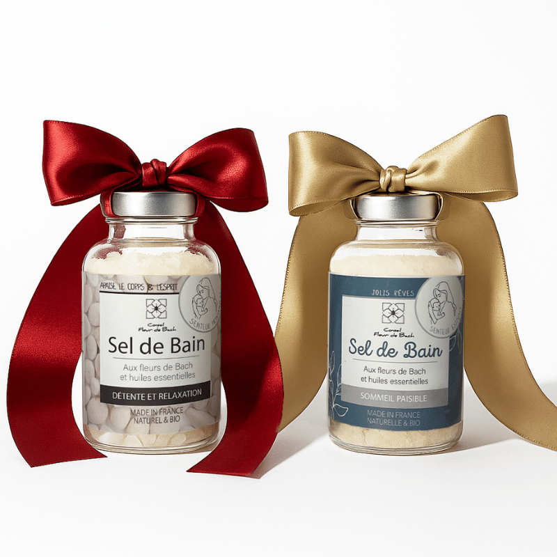Coffret de sels de Bain aux fleurs de Bach et aux huiles essentielles