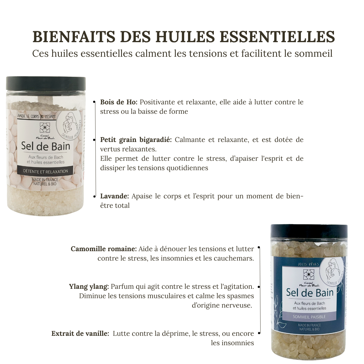 Coffret de sels de Bain aux fleurs de Bach et aux huiles essentielles