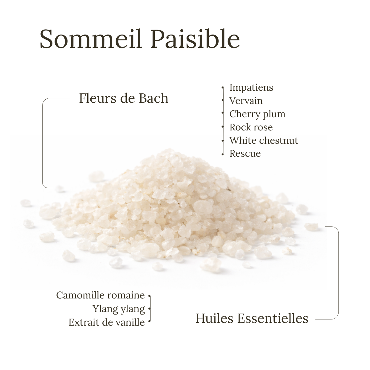 Sommeil paisible - Sel de bain BIO aux fleurs de Bach et aux Huiles essentielles