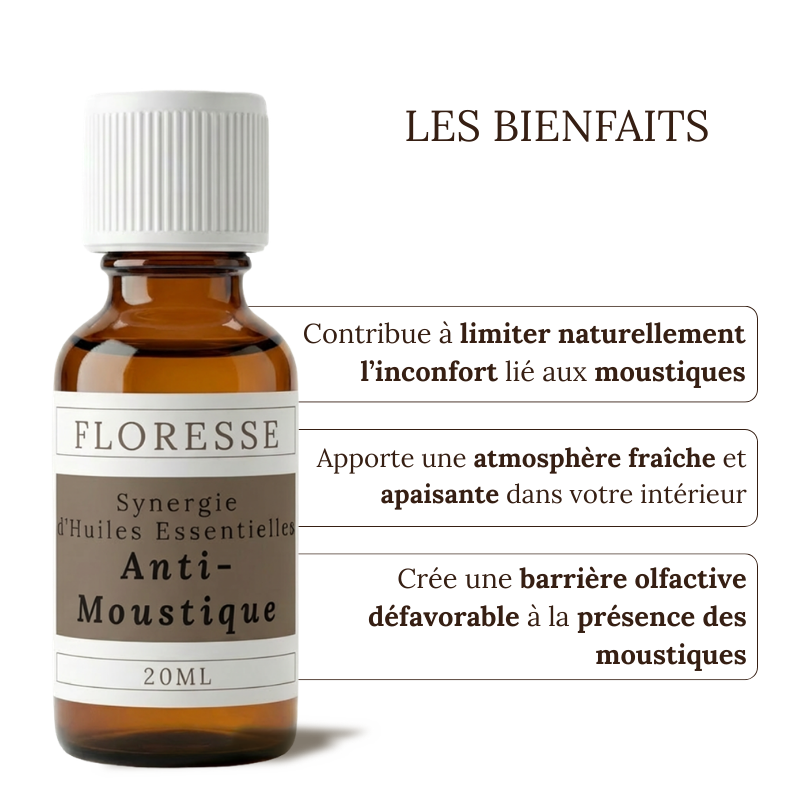 MOUSTIQUE - Mélange d'Huiles essentielles en diffusion pour insectes - 20 ML