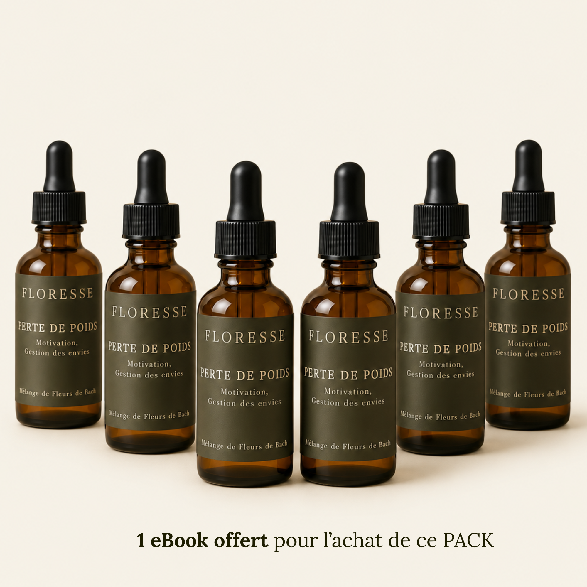PACK DE 6 Fleurs de Bach Perte de poids + e-book offert “Libérer ses kilos émotionnels”.
