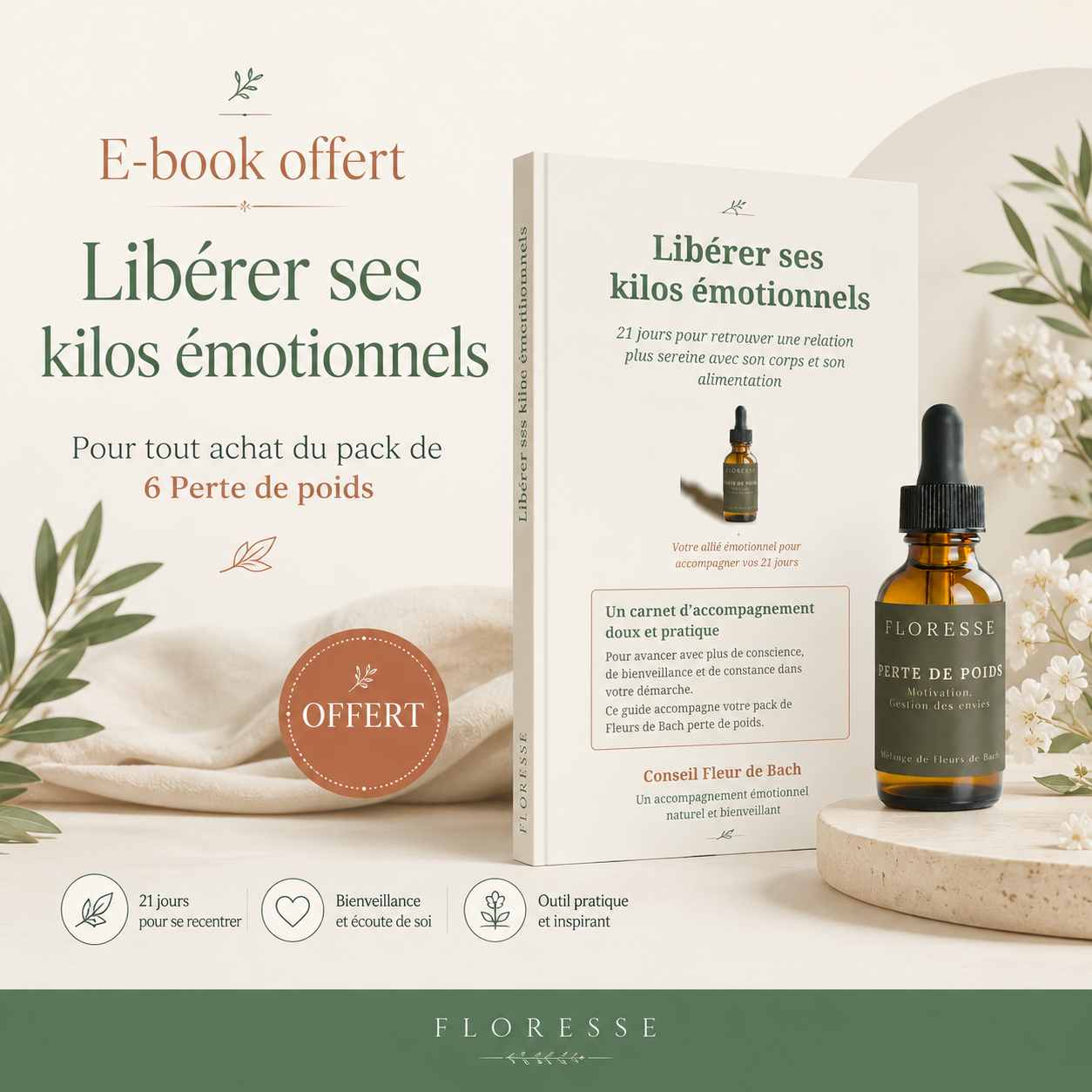 PACK DE 6 Fleurs de Bach Perte de poids + e-book offert “Libérer ses kilos émotionnels”.