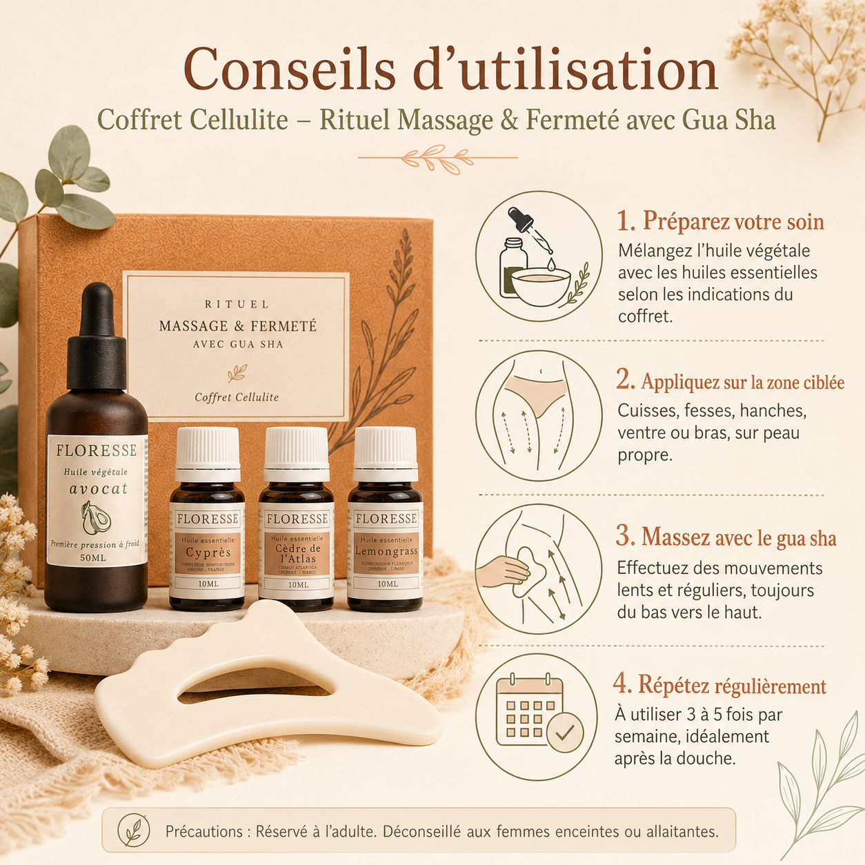 Coffret Cellulite – Rituel Massage & Fermeté avec Gua Sha
