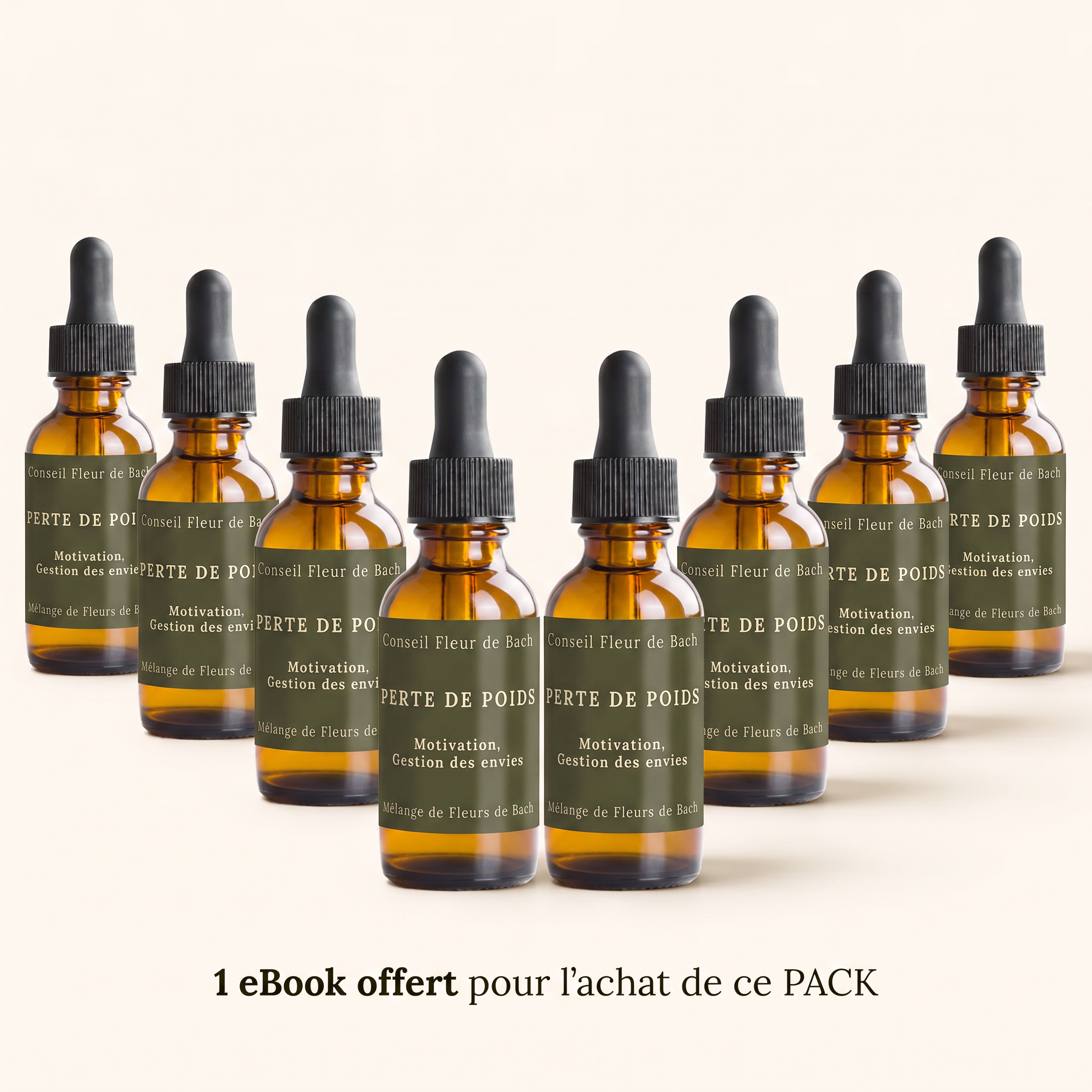PACK DE 8 Fleurs de Bach Perte de poids + e-book offert “Libérer ses kilos émotionnels”.