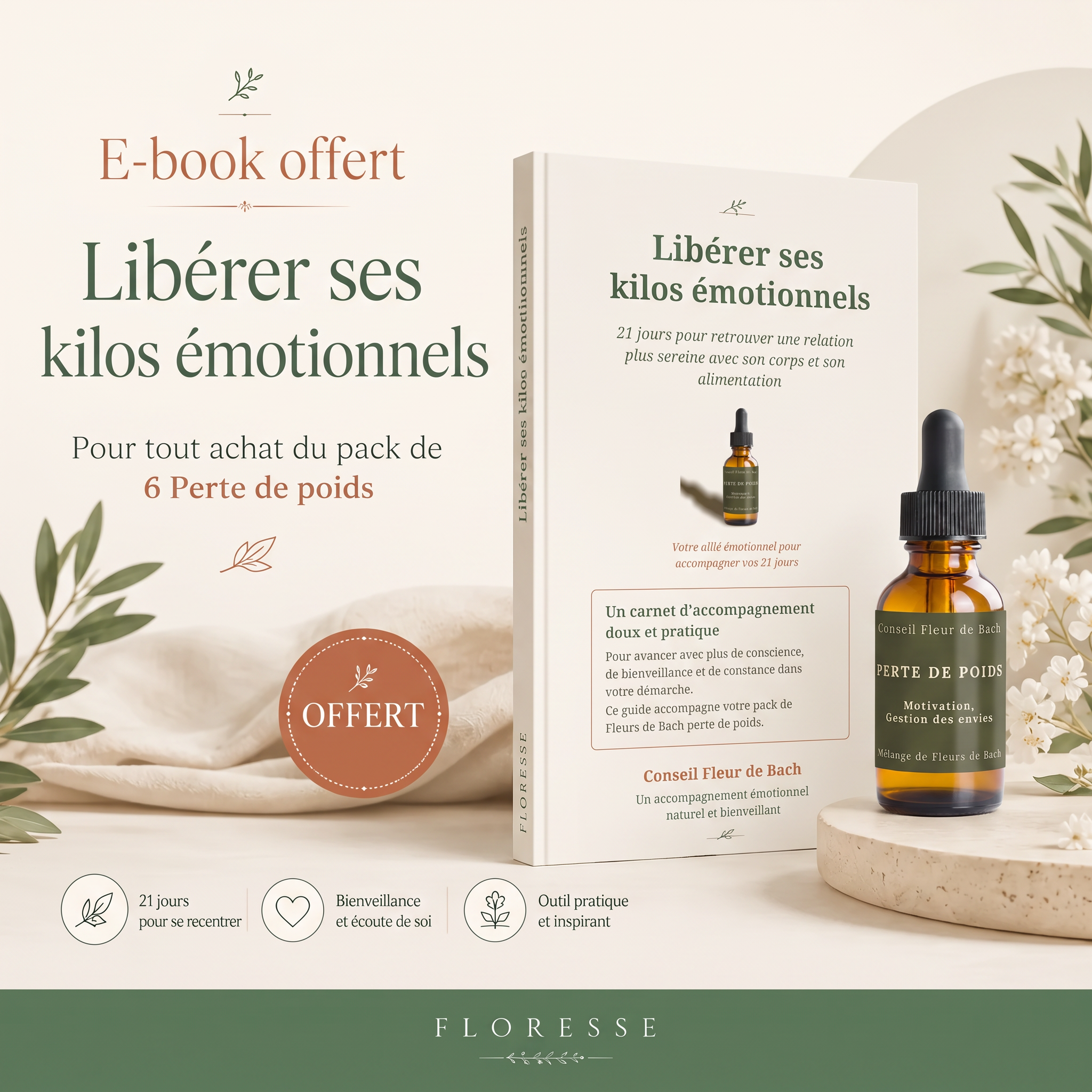 PACK DE 8 Fleurs de Bach Perte de poids + e-book offert “Libérer ses kilos émotionnels”.
